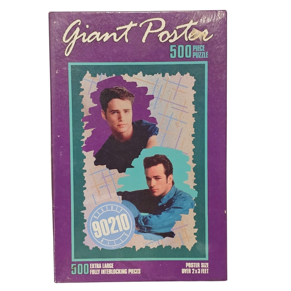 VTG 1991 Beverly Hills 90210 Brandon & Dylan 500 Piece Poster Puzzle Complete